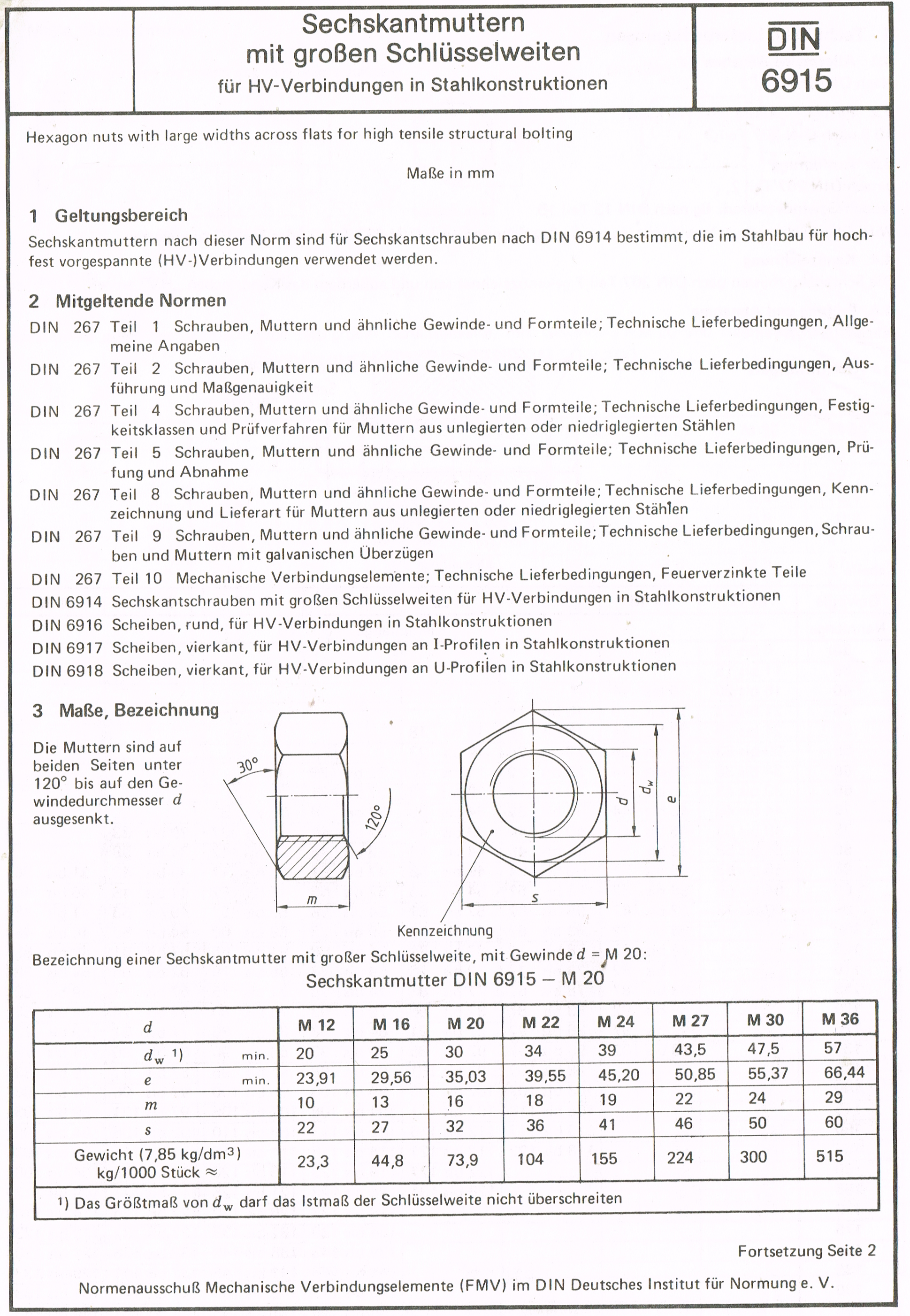 六角螺母和垫圈